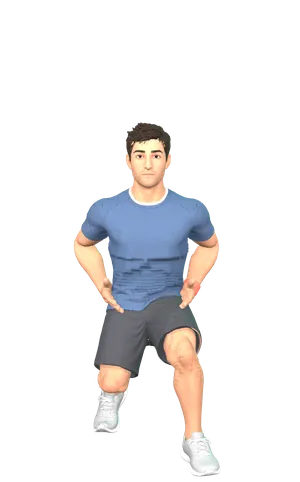 Alex, a ShakeFit coach, mid lunge