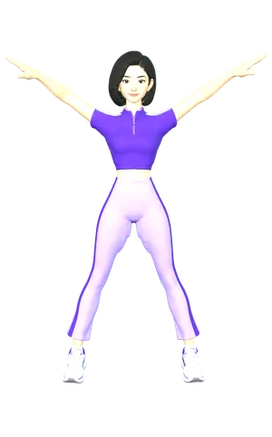 Nela, a ShakeFit coach, mid jumping jack