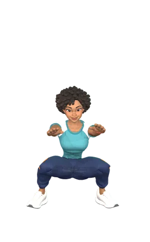 Rumi, a ShakeFit coach, mid squat